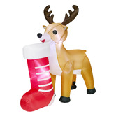 Living Fusion Reindeer with Stocking LED Inflatable Christmas Decoration