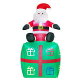 Living Fusion Santa on Gift Box LED Inflatable Christmas Decoration