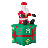 Living Fusion Santa on Gift Box LED Inflatable Christmas Decoration