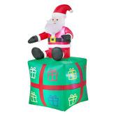 Living Fusion Santa on Gift Box LED Inflatable Christmas Decoration