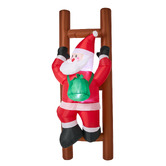 Living Fusion Santa on Ladder LED Inflatable Christmas Decoration