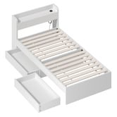Living Fusion White Cassandra Bed with USB Port &amp; Drawers
