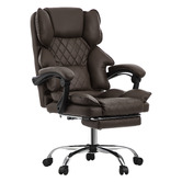 Living Fusion Lewiston Faux Leather Executive Chair with Footrest