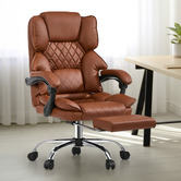 Living Fusion Lewiston Faux Leather Executive Chair with Footrest