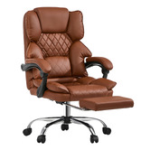 Living Fusion Lewiston Faux Leather Executive Chair with Footrest