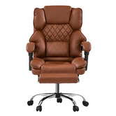 Living Fusion Lewiston Faux Leather Executive Chair with Footrest