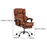 Living Fusion Lewiston Faux Leather Executive Chair with Footrest