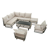 Living Fusion 8 Seater Calais Outdoor Modular Lounge Set