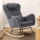 Living Fusion Clark Faux Sherpa Rocking Chair