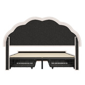 Living Fusion Gothel Velvet Bed Frame with LED &amp; Underbed Drawers
