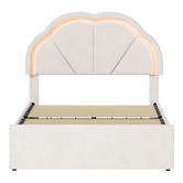 Living Fusion Gothel Velvet Bed Frame with LED &amp; Underbed Drawers