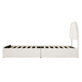 Living Fusion Gothel Velvet Bed Frame with LED &amp; Underbed Drawers