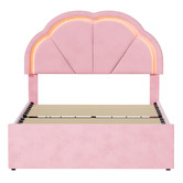Living Fusion Gothel Velvet Bed Frame with LED &amp; Underbed Drawers