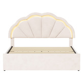 Living Fusion Gothel Velvet Bed Frame with LED &amp; Underbed Drawers