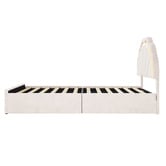 Living Fusion Gothel Velvet Bed Frame with LED &amp; Underbed Drawers