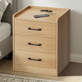 Living Fusion Jacobo 3 Drawer Bedside Table with Charging Station