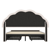 Living Fusion Gothel Velvet Bed Frame with LED &amp; Underbed Drawers