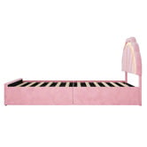 Living Fusion Gothel Velvet Bed Frame with LED &amp; Underbed Drawers