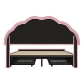 Living Fusion Gothel Velvet Bed Frame with LED &amp; Underbed Drawers