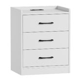 Living Fusion Jacobo 3 Drawer Bedside Table with Charging Station