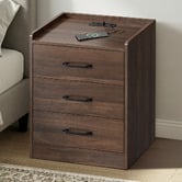 Living Fusion Jacobo 3 Drawer Bedside Table with Charging Station