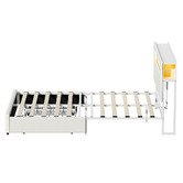Living Fusion Claude Linen Bed Frame with LED &amp; Charging Station