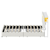 Living Fusion Claude Linen Bed Frame with LED &amp; Charging Station