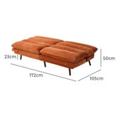 Living Fusion Arabella 3 Seater Single Corduroy Sofa Bed