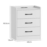 Living Fusion Jacobo 3 Drawer Bedside Table with Charging Station