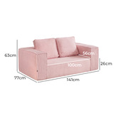 Living Fusion Ella 2 Seater Corduroy Fleece Compressed Sofa