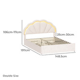 Living Fusion Gothel Velvet Bed Frame with LED &amp; Underbed Drawers