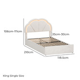 Living Fusion Gothel Velvet Bed Frame with LED &amp; Underbed Drawers