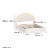 Living Fusion Gothel Velvet Bed Frame with LED &amp; Underbed Drawers