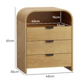 Living Fusion Klien 3 Drawer Bedside Table