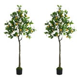 Living Fusion 150cm Potted Faux Lemon Trees