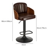 Living Fusion Layne Faux Leather Adjustable Bar Stools