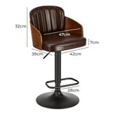 Living Fusion Layne Faux Leather Adjustable Bar Stools