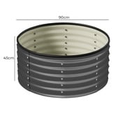 Living Fusion Dante Round Galvanised Steel Garden Bed