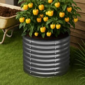 Living Fusion Dante Round Galvanised Steel Garden Bed