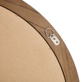 Living Fusion Zane Round Paulownia Wood Wall Mirror