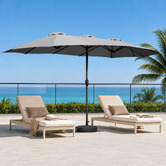 Living Fusion Ezra Market Umbrella with Base