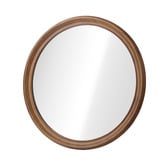Living Fusion Zane Round Paulownia Wood Wall Mirror