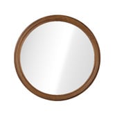 Living Fusion Zane Round Paulownia Wood Wall Mirror