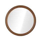 Living Fusion Zane Round Paulownia Wood Wall Mirror