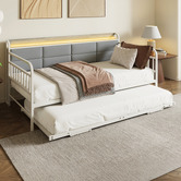Living Fusion Corentin 3 Seater Single Daybed with LED &amp; Trundle