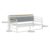 Living Fusion Corentin 3 Seater Single Daybed with LED