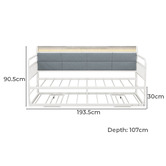Living Fusion Corentin 3 Seater Single Daybed with LED &amp; Trundle