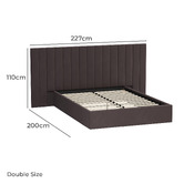 Living Fusion Henri Velvet Gas Lift Storage Bed Frame