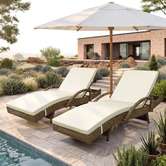 Living Fusion Kingston PE Rattan Sun Lounges