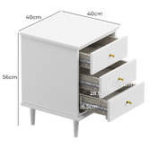 Living Fusion Alaina 3 Drawer Bedside Table